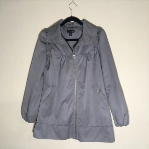 Grey Jacket with Ruching Detail - size 4 - Picture 1 of 8